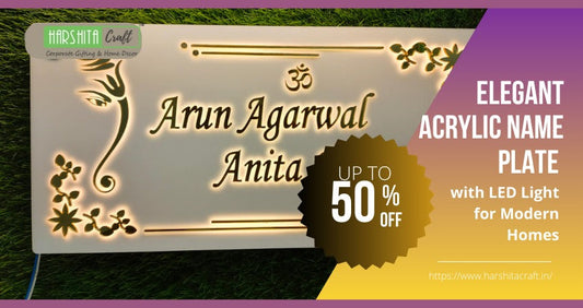 Elegant Acrylic Name Plate with LED Light for Modern Homes