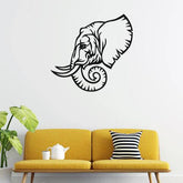 3D Look Elephant Face Metal Wall Art - Decor Mantra