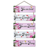 Welcome Home Quote Decorative Wall Art MDF Wooden Wall Hanger for Living Room | Bedroom | Gifts | Decorative Items for Home | Artworks Wall Hangings Ornaments (WH_6209N) (Multi 9) - Decor Mantra