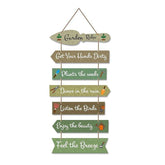 Garden Quote Wooden Wall Hanging for Home Decor | Decorative Items for Balcony | Wooden Wall Decoration for Outdoor Decorative Garden | Modern Artworks (WH_7002N), Set of 7 - Decor Mantra