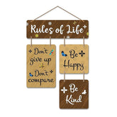 Rules Of Life Decorative Wall Art Wooden Wall Hanger For Living Room | Bedroom | Home Decor | Office | Gifts | Quotes Items | Wall Hanging For Home Decoration | Modern Art (Wh_6507N) - Decor Mantra