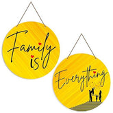 Family Quotes Wall Hanger for Home | Office | Living Room | Gift | Wooden Wall Hanging Decor | Home Decoration Items For Bedroom Wall | Wall Decor Hanging Items (WH_4110N), Set of 2 - Decor Mantra