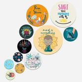 Designer MDF Wooden Wall Hanging for Home Decoration | Office | Gift | Wall Decor Hanging Items | Wall Art | Living Room | Bedroom (WPS_113N), Pack of 11 Pieces - Decor Mantra