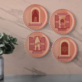 Vibrant Bohemian Art for Spaces collage porcelain plate Set of 4