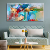 Abstract Colorful Bird and Spring Flower Canvas Wall Painting - Decor Mantra