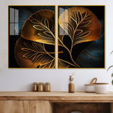 Beautiful Plant Acrylic Floating Wall Painting Set of 2 - Decor Mantra