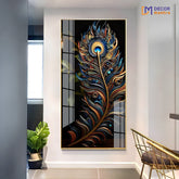 Krishna Mor Pankh Acrylic Vertical Wall Art