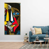Abstract Faces Floating Canvas Wall Painting - Decor Mantra