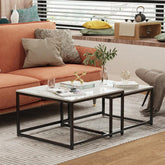 Set of 2 Tethered Metallic Square Tables - Decor Mantra