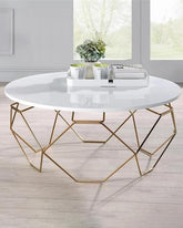 Coffee Table with Gold Wire Metal Frame - Decor Mantra