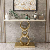 Modern Console Table with Marble and Metal Design - Decor Mantra