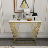 Modern Golden Console Table with Trapezoid Design - Decor Mantra