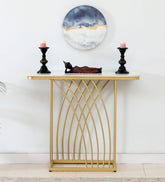 Console Table with Porcelain Top and Metal Frame - Decor Mantra