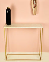 Set of 2 Marble-Topped Nested Console Tables