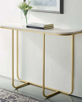 Gold-Finished Rectangular Console Table