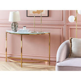 Marble Console Table with Sleek Metal Frame - Decor Mantra