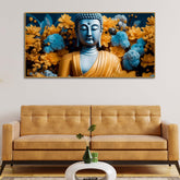 Meditating Buddha Monk Canvas Wall Painting - Decor Mantra