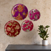 Ethnic Floral Wall Plates Sets of 4