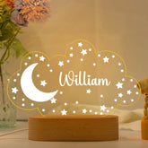 Personalized Night Light with Moon & Stars,Nursery Decor,Custom Name Light Night Gift,Kids Room Decor ,Personalized Gifts for Kids,Baby Gift
