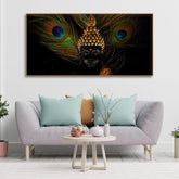 Peaceful Smiling Buddha Statue Canvas Wall Painting - Decor Mantra