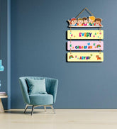 Positive Quote Decorative Wall Art Wooden Wall Hanger for Kids Room | Living Room | Bedroom | Gift | Mordern Painting For Home Art Piece For Room Decor (WH_6903N), Set of 4 - Decor Mantra