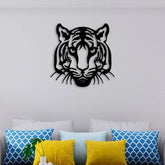 Lovely Tiger Face Metal Wall Art - Decor Mantra