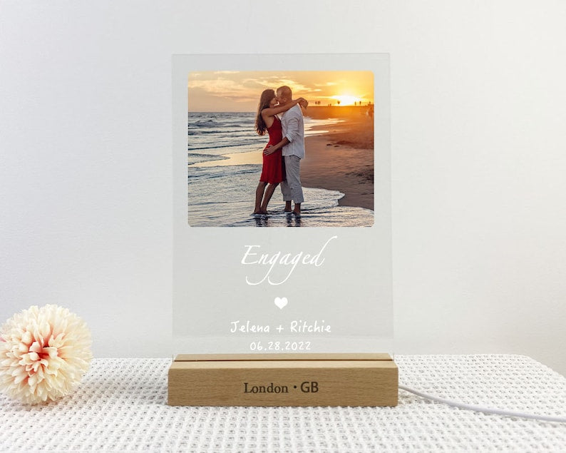 Engagement Gifts for Couple | Personalized Engaged Gifts for Couple | Engagement Frame | Custom Gift | Anniversary Birthday Wedding Gifts