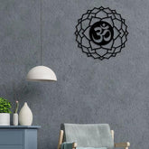 Om With Flower Metal Wall Art - Decor Mantra