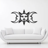 Celestial Sun & Moon Metal Wall Art
