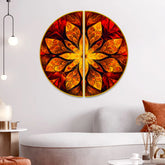 Royal Golden Leaf Semi Circle Wall Paintings & Art Decor Mantra