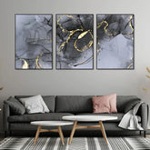 Tangled Design Floating Canvas Wall Painting Set of Three - Decor Mantra
