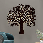 Glowing Tree Backlit Wooden Wall Art with LED Night Light Walnut Finish - Decor Mantra