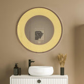 Modern Design Semi-Spiral Round LED Bathroom Wall Mirror - Decor Mantra