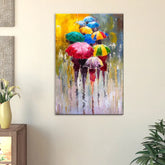 Colorful Rainy Season Canvas Painting Featuring Beautiful Design