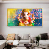 Jai Ganesha Horizontal Acrylic Premium Wall Art - Decor Mantra
