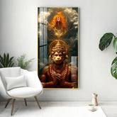 Premium Quality Vertical Acrylic Wall Art of Sankatmochan Hanuman - Decor Mantra