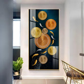 Premium Acrylic Vertical Wall Art: Carp and Lotus Pond - Decor Mantra