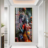 Luxurious Radha Krishna Love Vertical Wall Art in Premium Acrylic - Decor Mantra