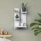Minimalist Rectangular Shaped Wooden Wall Shelves with White Finish - Decor Mantra