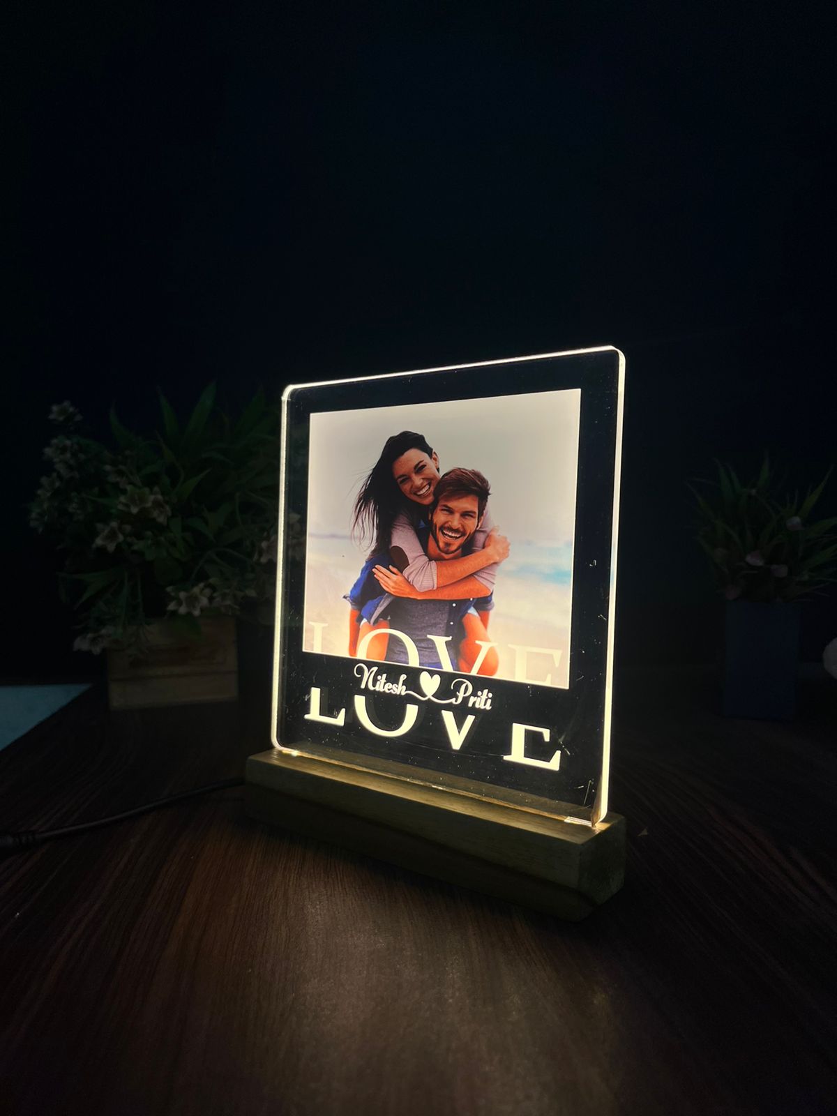 Custom couples photo plaque gift for boyfriend, Personalized cute couples gift, 1 year anniversary gifts for boyfriend and girlfirend