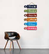 Family Quotes Decorative Wall Art MDF Wooden Wall Hanger for Living Room | Bedroom | Home Decor | Gifts | Wood Hangings for Home Decoration | Modern Artworks (WH_6004N), Set of 6 - Decor Mantra