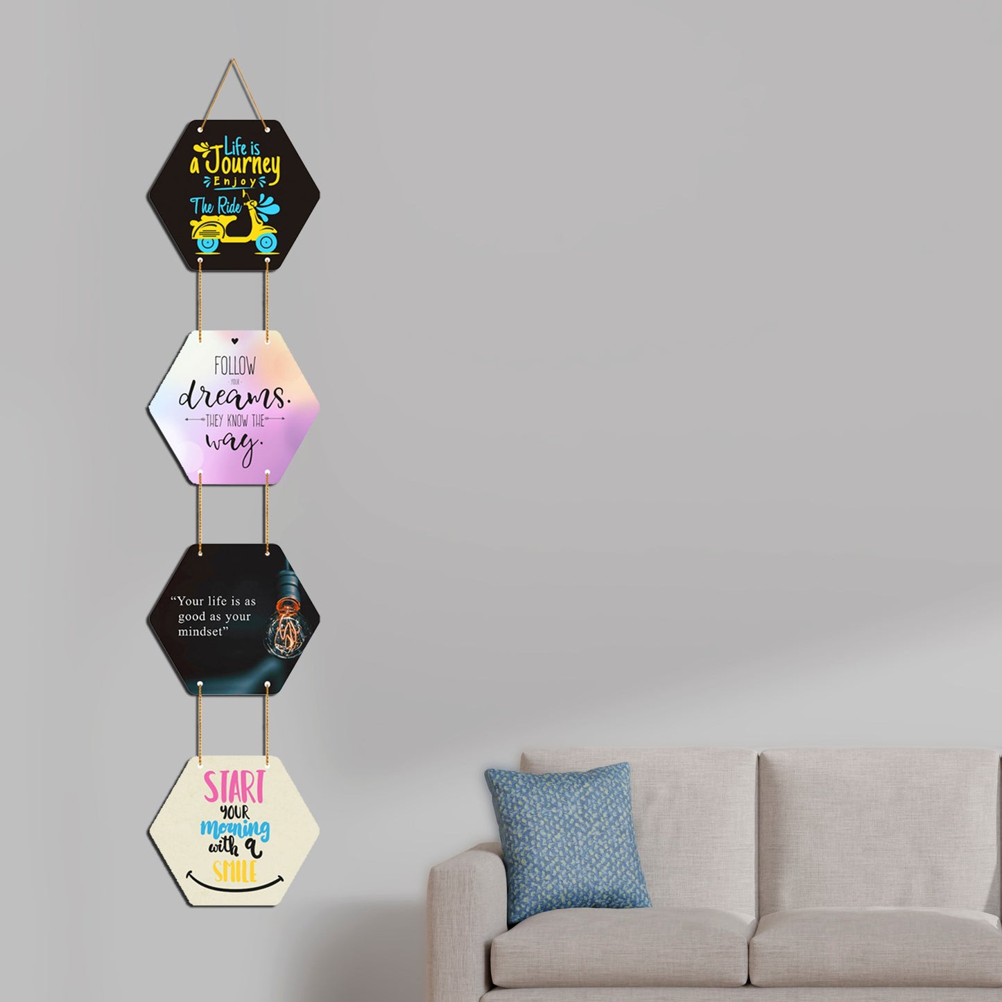 TRUEFAB Positive Quotes Wooden Wall Hanger for Home|Office|Living Room|Gift