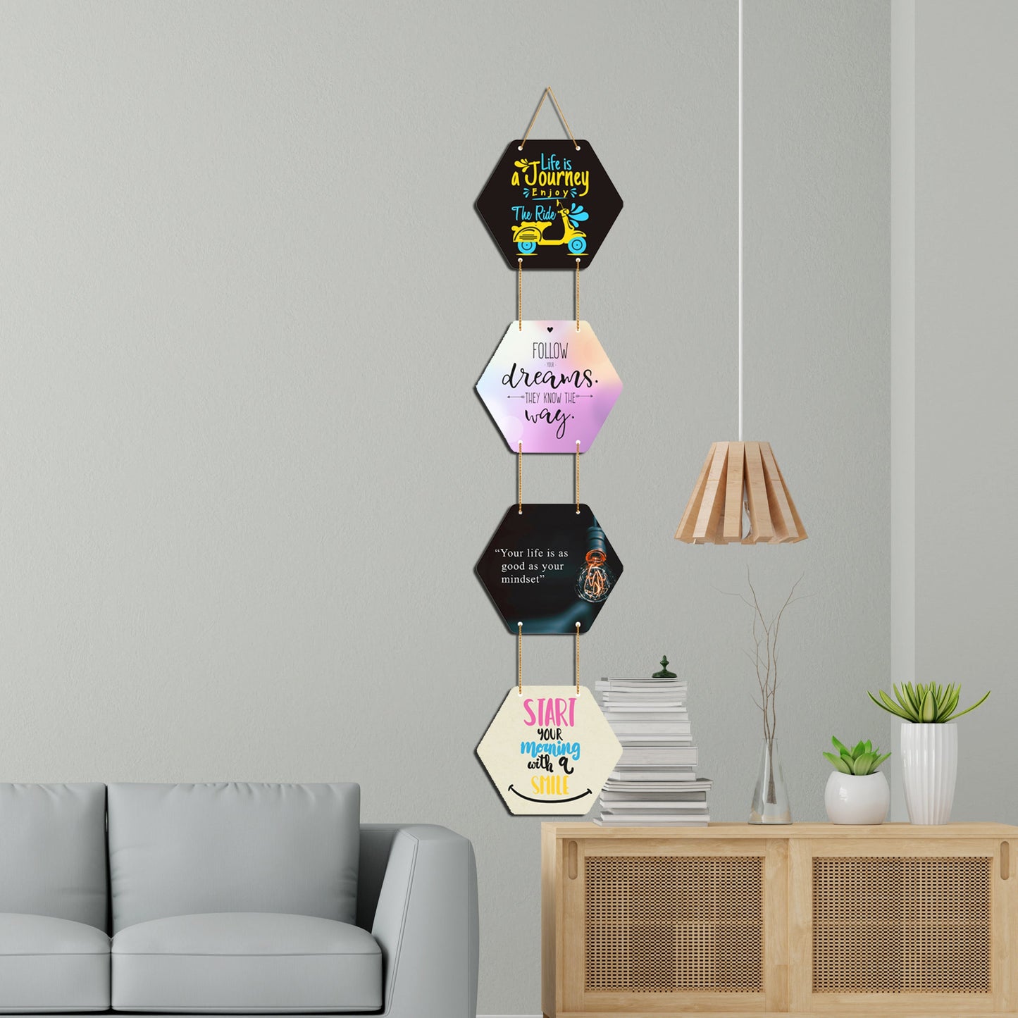 TRUEFAB Positive Quotes Wooden Wall Hanger for Home|Office|Living Room|Gift