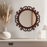 Beautiful Elegance Designer Wooden Frame Wall Mirror - Decor Mantra
