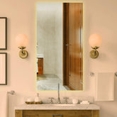 Chic & Minimalist Rectangular Bathroom Mirror With LED - Decor Mantra