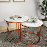 Classic Tethered Copper Nesting Table Set of 2 - Decor Mantra