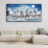 Seven Running Horses Wall Painting in Water - Decor Mantra