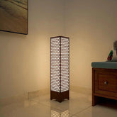 Honey Comb Design Wooden Floor Lamp For Living Room, Bedroom - Decor Mantra