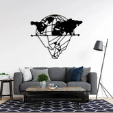 Global Explorer Divided World Map Metal Wall Art