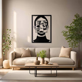 Woman Face Frame Metal Wall Art